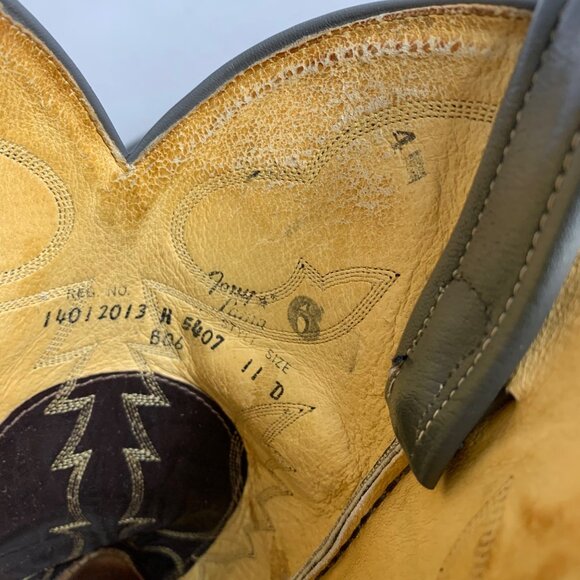 Vintage TONY LAMA Gray Embroidered Western Cowboy Boots 5407 Mens Size 11D - Picture 7 of 12